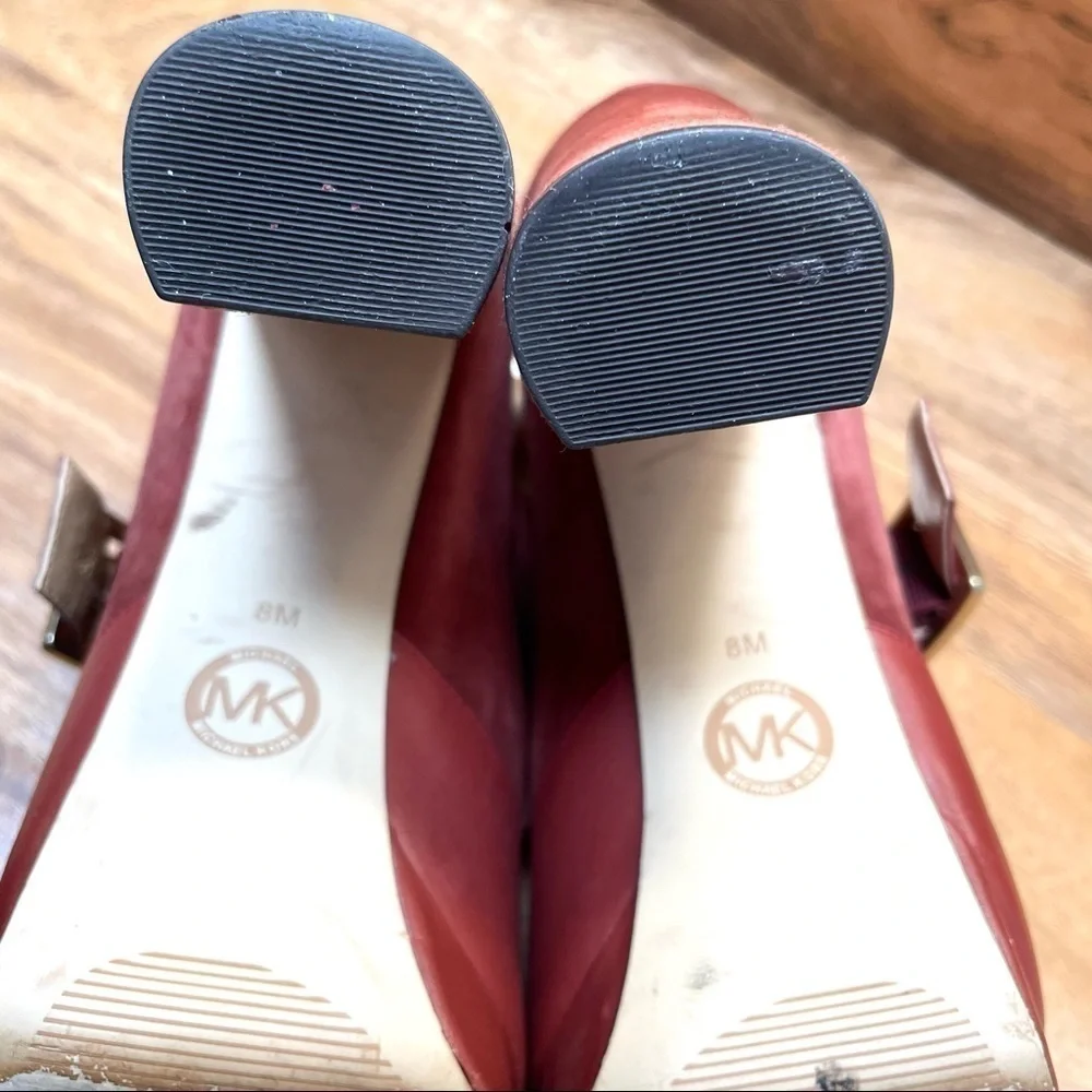 Michael Michael Kors Suede and Leather Thick Heel Pumps Size 8 - Picture 5 of 8
